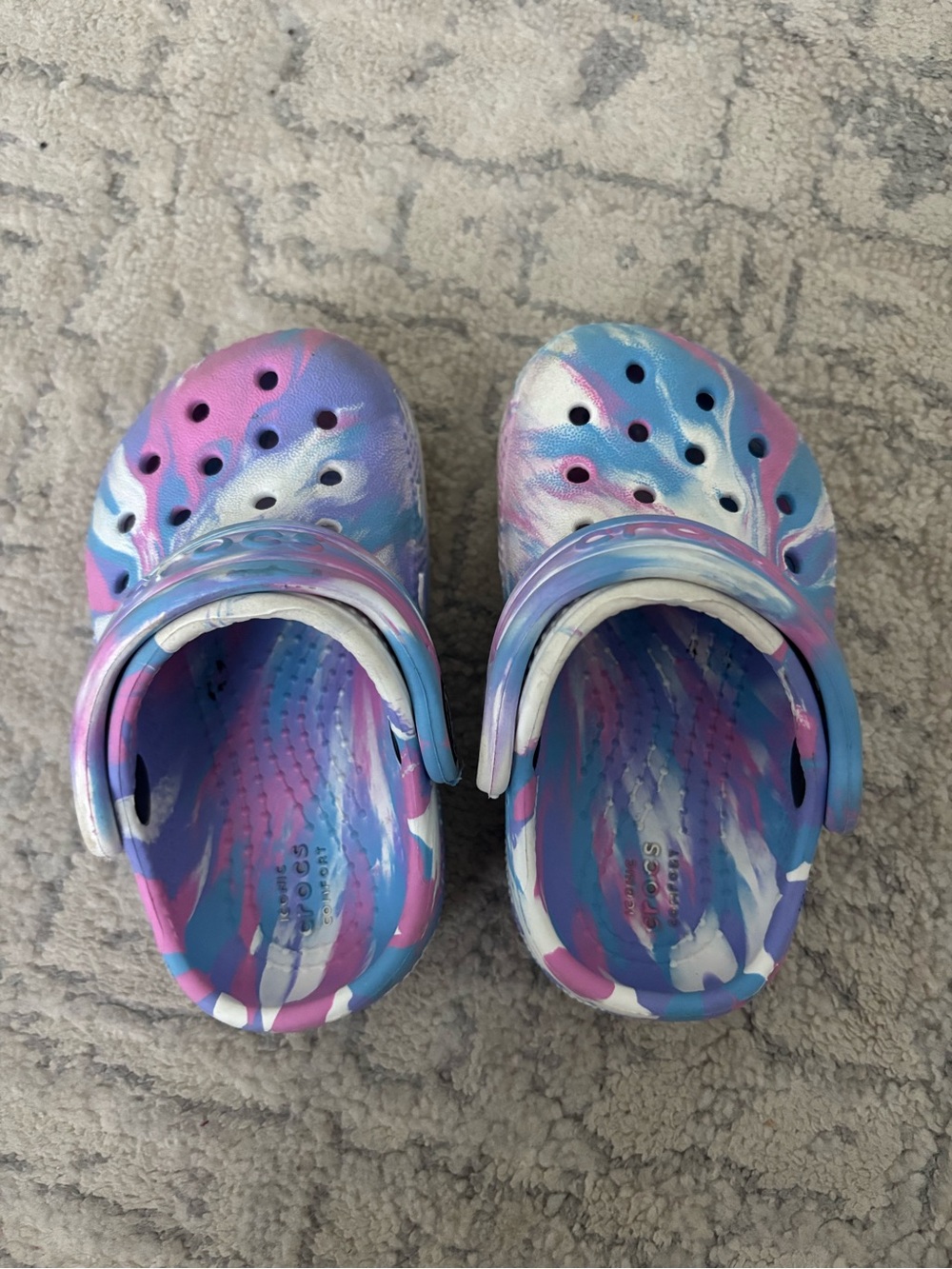 Kids' Blue & Pink Tie-Dye Crocs